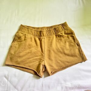 Fashion Nova Sweat Shorts Mini Khaki Brown Comfy Loungewear Size Large